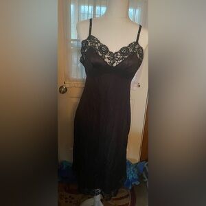 Vintage Van Raalte Black Lace Slip Dress